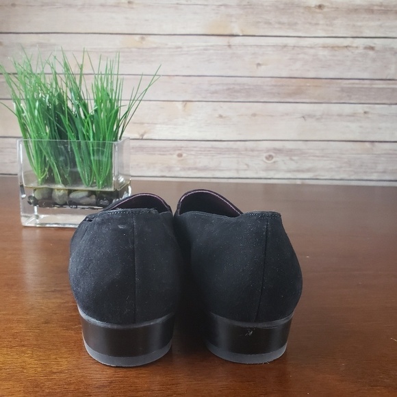 Stuart Weitzman Black Embellished Suede Loafers - Picture 4 of 7